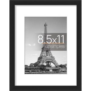8.5x11 Inch Black Plastic 1 Pack Picture Frame for Display